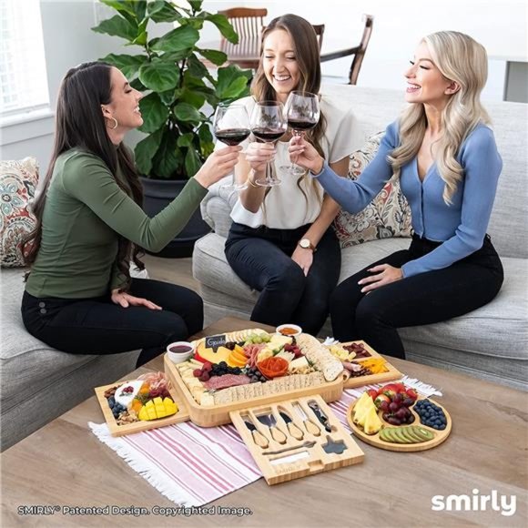 Charcuterie Boards Gift Set:Large Charcuterie Board Set, Bamboo Cheese Board Set - Picture 6 of 6